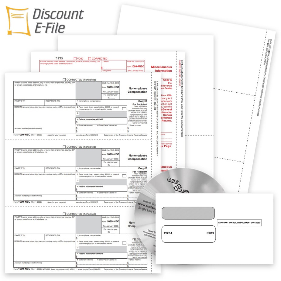 1099 Filing - Forms, Envelopes, Software & Online E-file Services - TaxFormGals.com