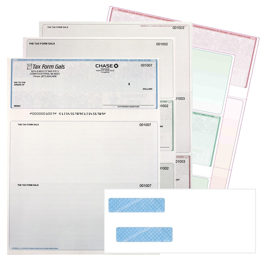 Business Check Printing, Blank Check Stock, Check Envelopes - TaxFormGals.com
