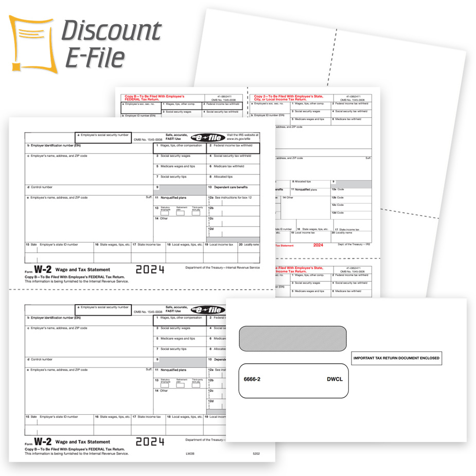 W2 Forms Forms, Envelopes, Software and Efiling for 2024 with The Tax Form Gals - TaxFormGals.com